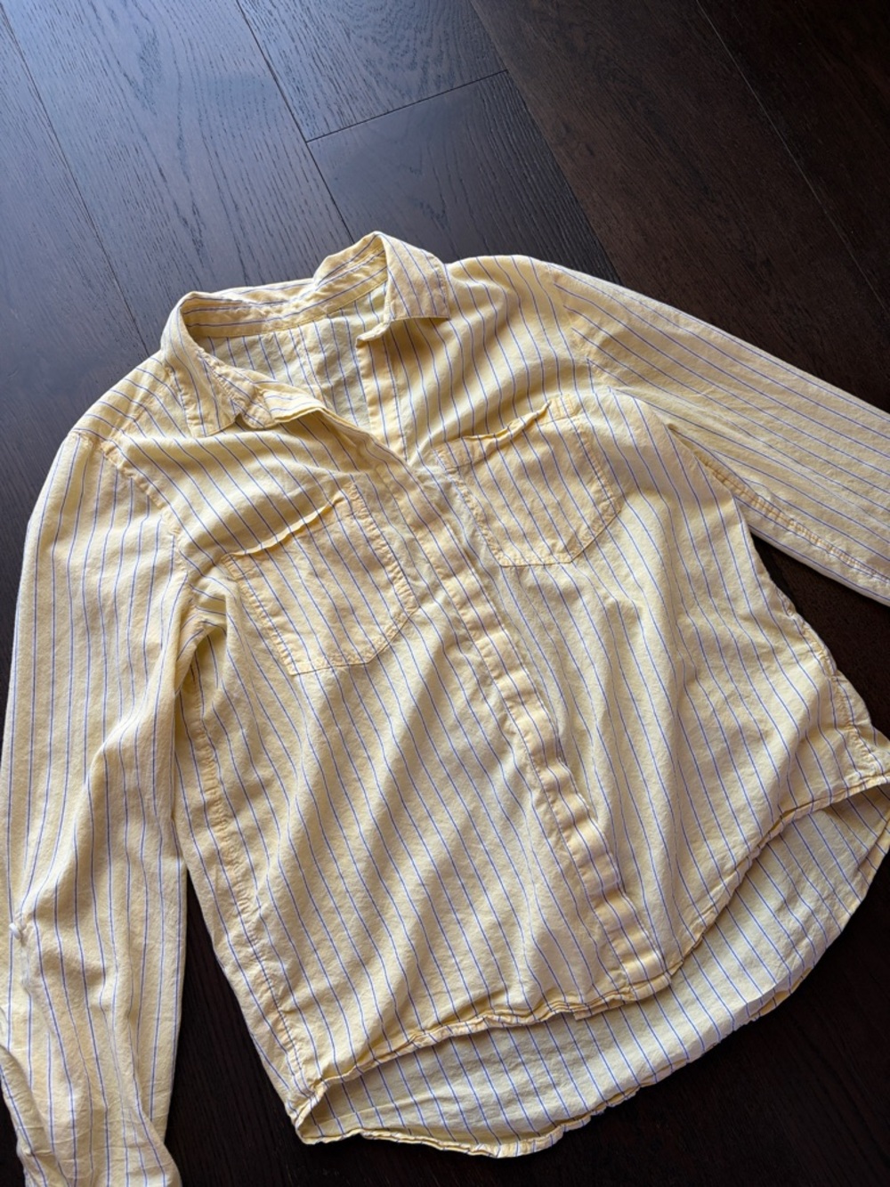 Yellow & Blue Striped Button-Up Shirt